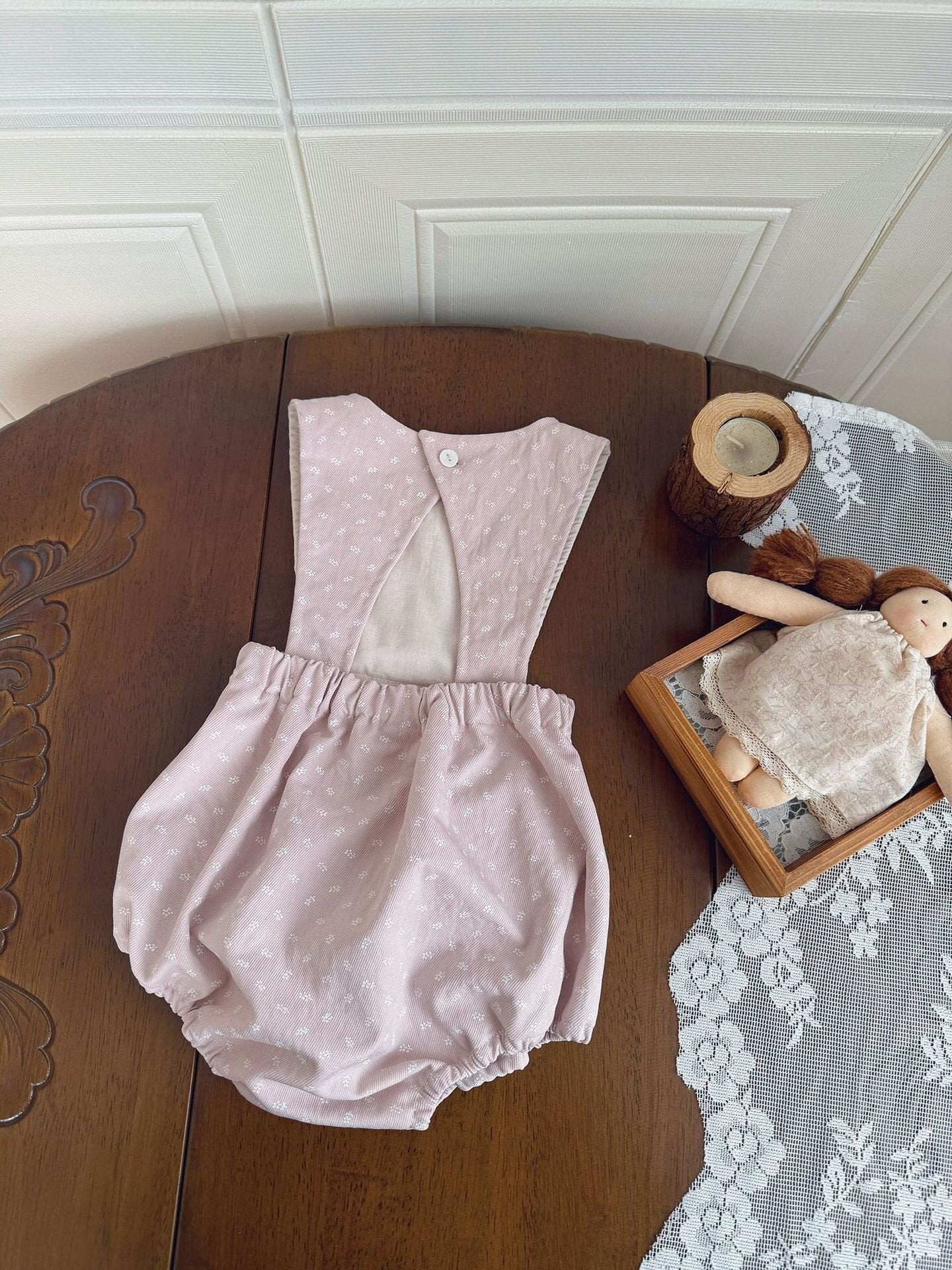 Floral Twill Suspender Romper 花柄 ツイル サスペンダー ロンパース【mh0012154】