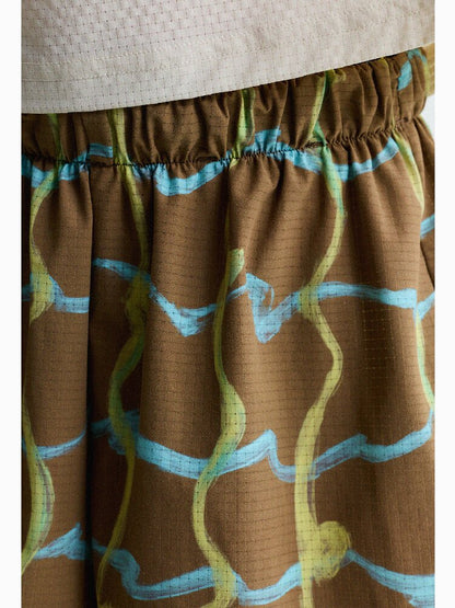 Abstract Line Quick-Dry Shorts ワッペン ハーフパンツ【mh0013197】