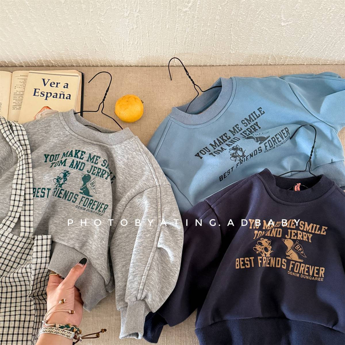 -長袖スウェットトレーナー 裏起毛 プリントロゴ入り カジュアルトップス【mh0011399】 - mamahalo shop - トレーナー・フーディ -  べビー服 - 子供服 - 男の子 - 女の子