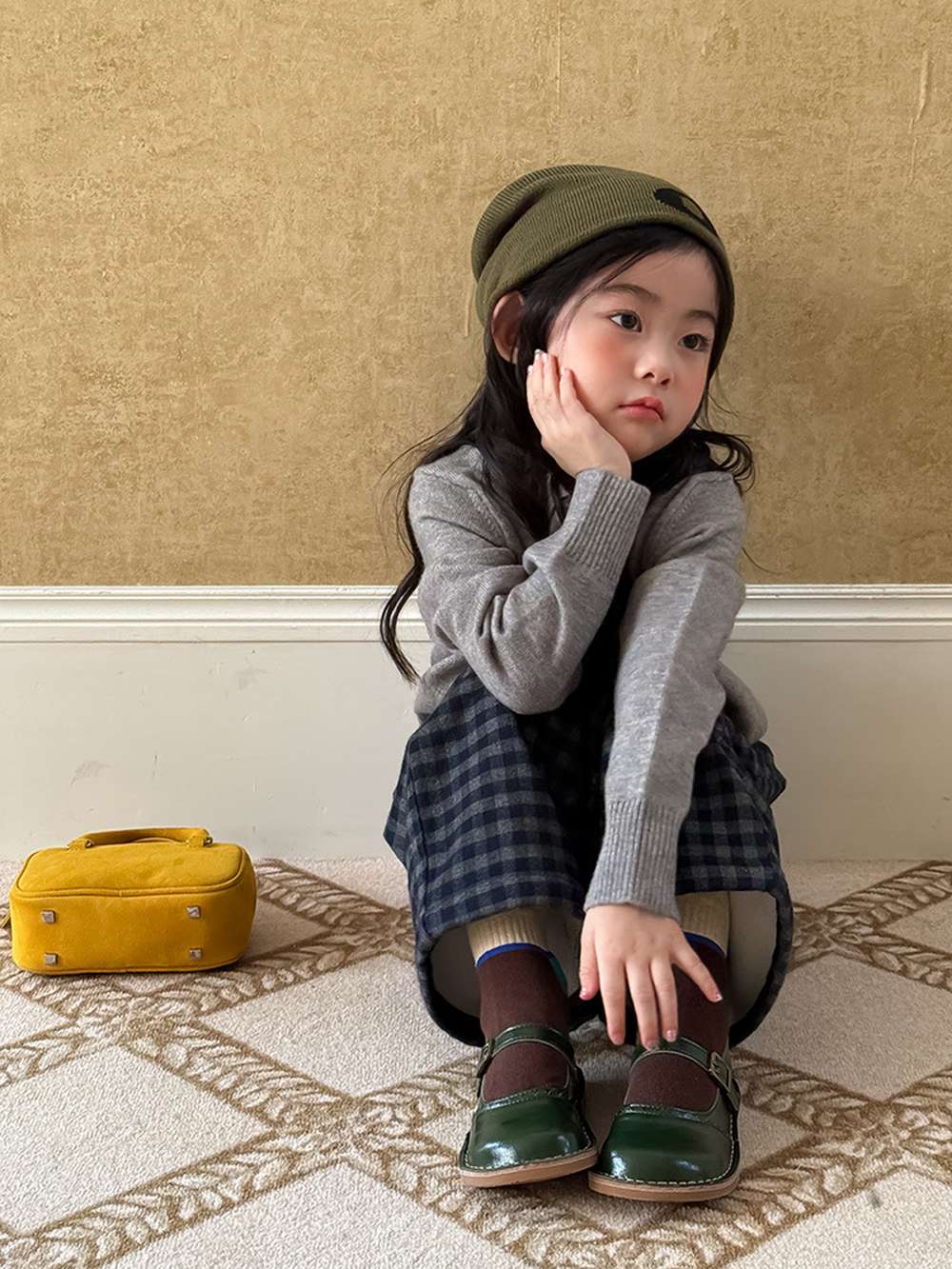 長袖ニットシャツ アルファベット刺繍 ポロシャツ【mh0011460】