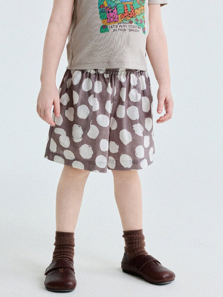 Polka Dot Cotton Linen Breathable Shorts ドット柄 ショートパンツ【mh0013206】