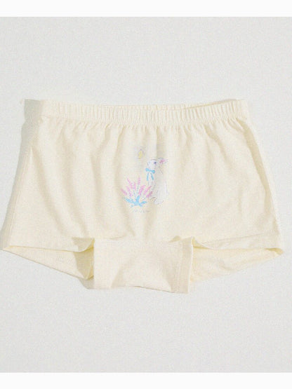 Girls' Cartoon Breathable Boxer Shorts ボタニカルプリント ボクサーパンツ【mh0013205】