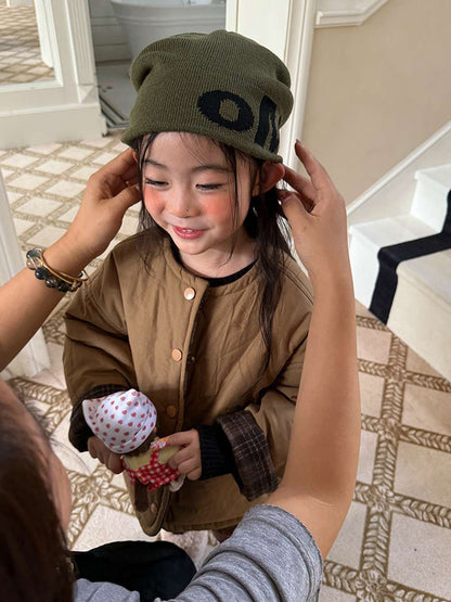 リバーシブルジャケット | 中綿入りウール混チェック柄 | バーン風アウター【mh0011468】