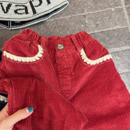 -コーデュロイロングパンツ 裏起毛 暖か長ズボン コットン素材【mh0011415】 - mamahalo shop - ロングパンツ・スウェットパンツ -  べビー服 - 子供服 - 男の子 - 女の子