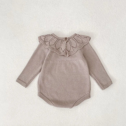 -ラッフルレースニット襟長袖ロンパース【mh0011077】 - mamahalo shop - 長袖ロンパース -  べビー服 - 子供服 - 男の子 - 女の子