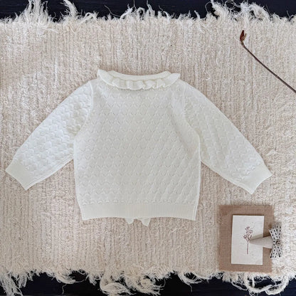 -クロシェ編みフリルニットカーディガン【mh0011165】 - mamahalo shop - カーディガン・パーカー -  べビー服 - 子供服 - 男の子 - 女の子