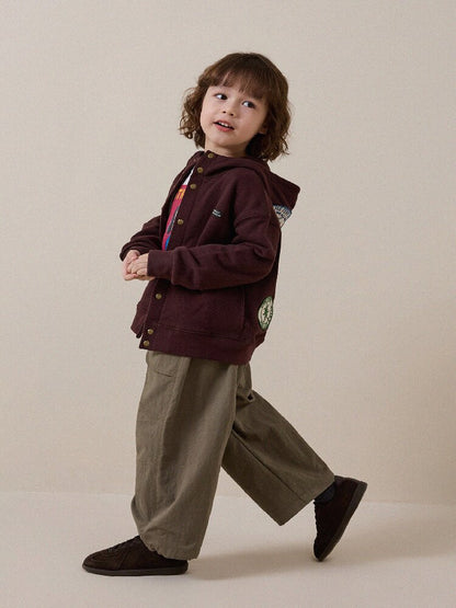 ジュニア ルーズロングパンツ オリーブ系 ビッグポケット