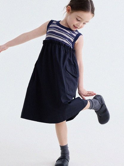 Cargo Pocket Cotton Dress ワークテイスト ノースリーブワンピース【mh0013195】