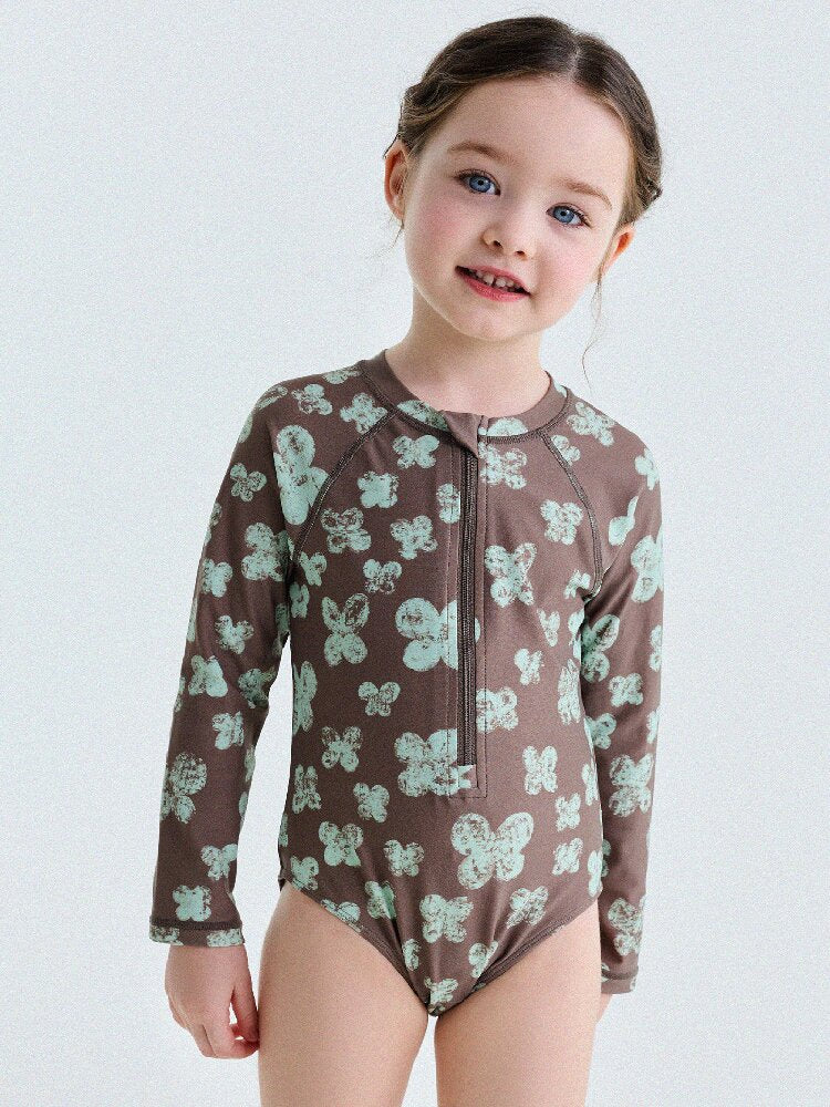 UPF50+ Sunscreen Long-Sleeved One-Piece Swimsuit ラッシュガード 長袖水着【mh0013191】