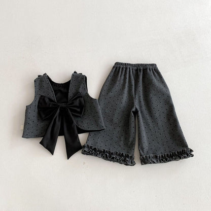 Conjunto de tres piezas de algodón con lunares [mh0012088]