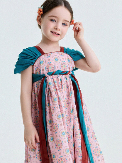 Ethnic Floral Print Dress オリエンタル調 プリントワンピース【mh0013172】
