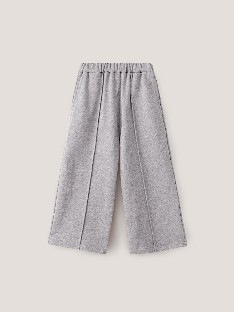 Pantalones largos de chándal rectos con pinzas delanteras centrales para niños y jóvenes [mh0014247]