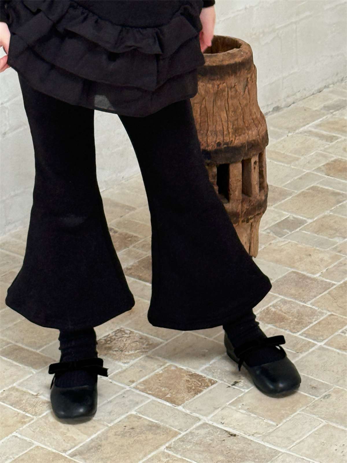 -裏起毛ニットフレアパンツ 防寒あったかベルボトムパンツ【mh0011439】 - mamahalo shop - レギンスパンツ -  べビー服 - 子供服 - 男の子 - 女の子