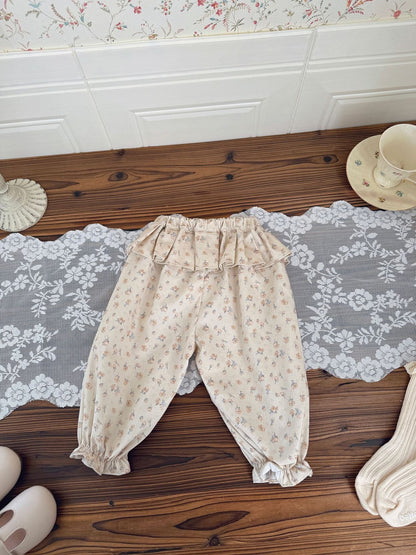 Floral Lace Twill Tapered Pants フリルレース付ツイルテーパードパンツ【mh0012111】