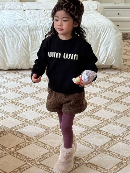 長袖セーター アルファベット刺繍 ラウンドネック プルオーバー【mh0011462】