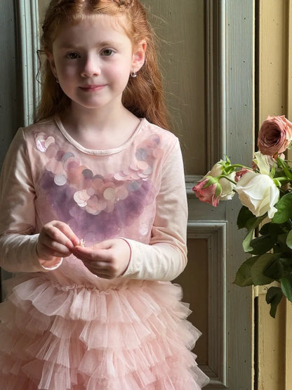 -スパンコールチュール長袖ドレスワンピース【mh0011216】 - mamahalo shop - 長袖ワンピース -  べビー服 - 子供服 - 男の子 - 女の子