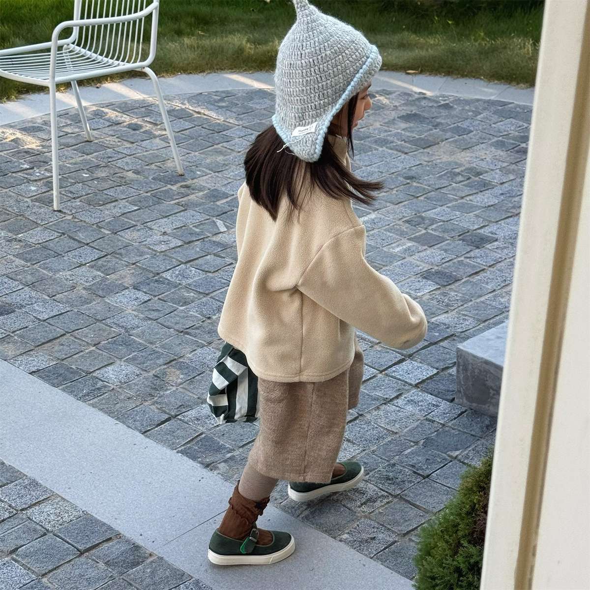 -フリースプルオーバー ハイネック スナップボタン もこもこワッペン【mh0011428】 - mamahalo shop - トレーナー・フーディ -  べビー服 - 子供服 - 男の子 - 女の子