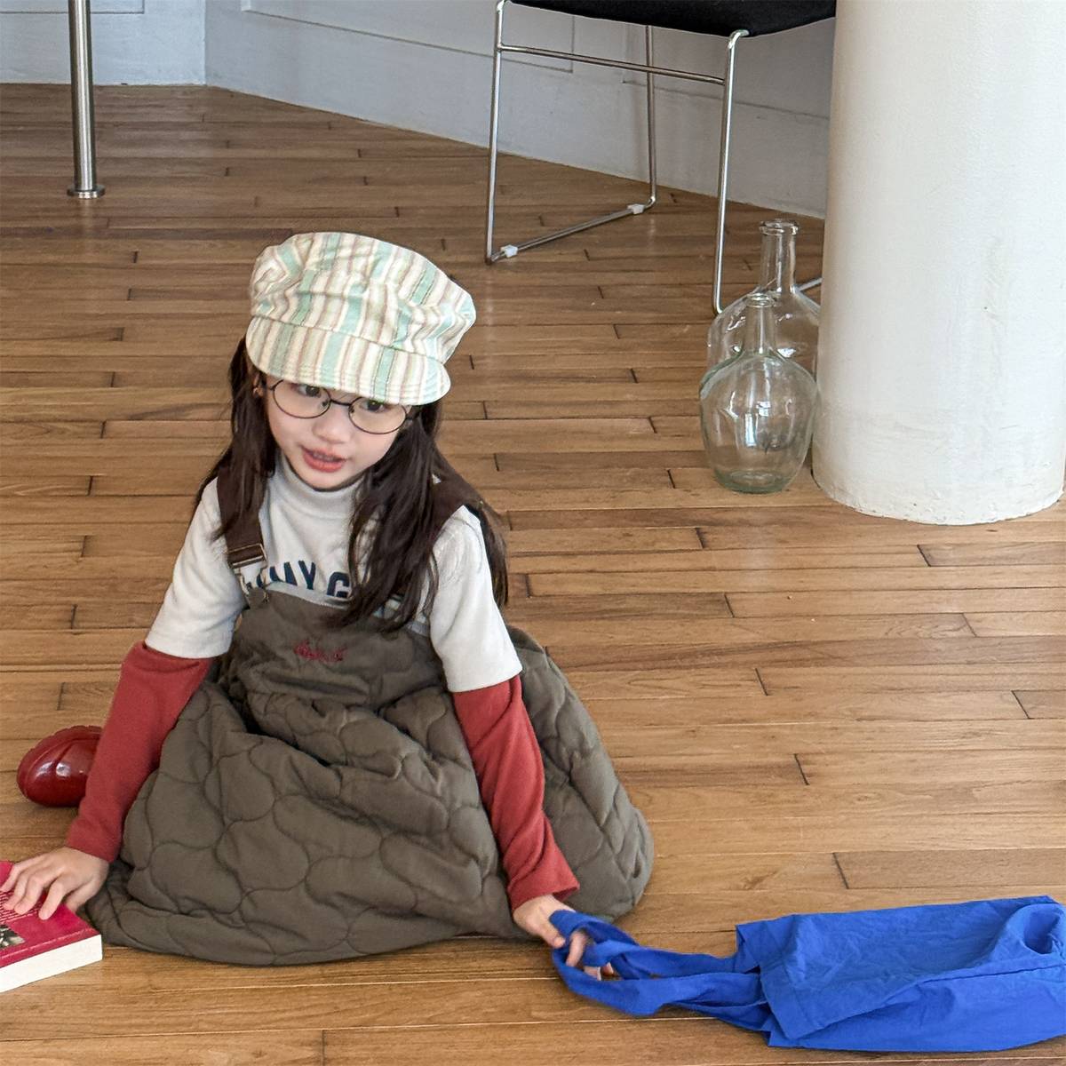 -キルティング サロペットスカート ジャンパースカート 中綿入り【mh0011419】 - mamahalo shop - ノースリーブワンピース -  べビー服 - 子供服 - 男の子 - 女の子