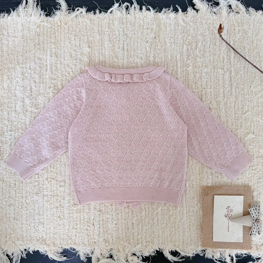 -クロシェ編みフリルニットカーディガン【mh0011165】 - mamahalo shop - カーディガン・パーカー -  べビー服 - 子供服 - 男の子 - 女の子