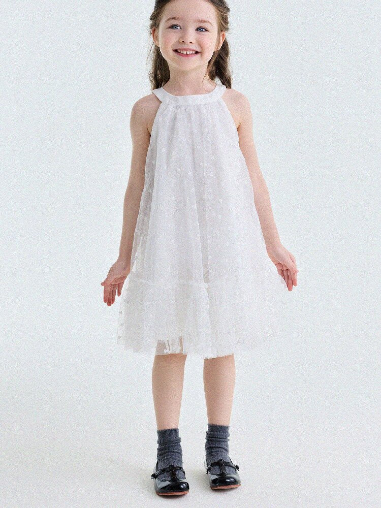 Embroidered Gauze Princess Dress フリル ノースリーブワンピース【mh0013173】