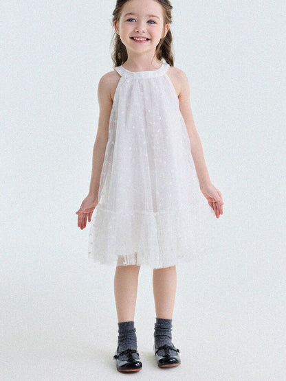 Embroidered Gauze Princess Dress フリル ノースリーブワンピース【mh0013173】