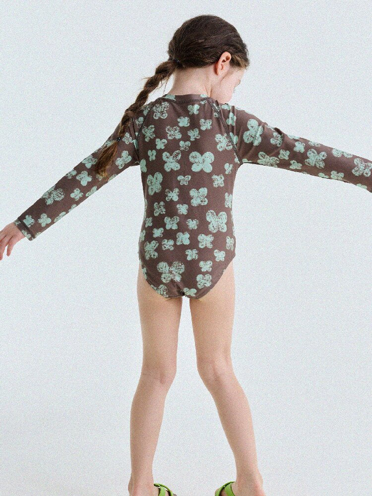 UPF50+ Sunscreen Long-Sleeved One-Piece Swimsuit ラッシュガード 長袖水着【mh0013191】