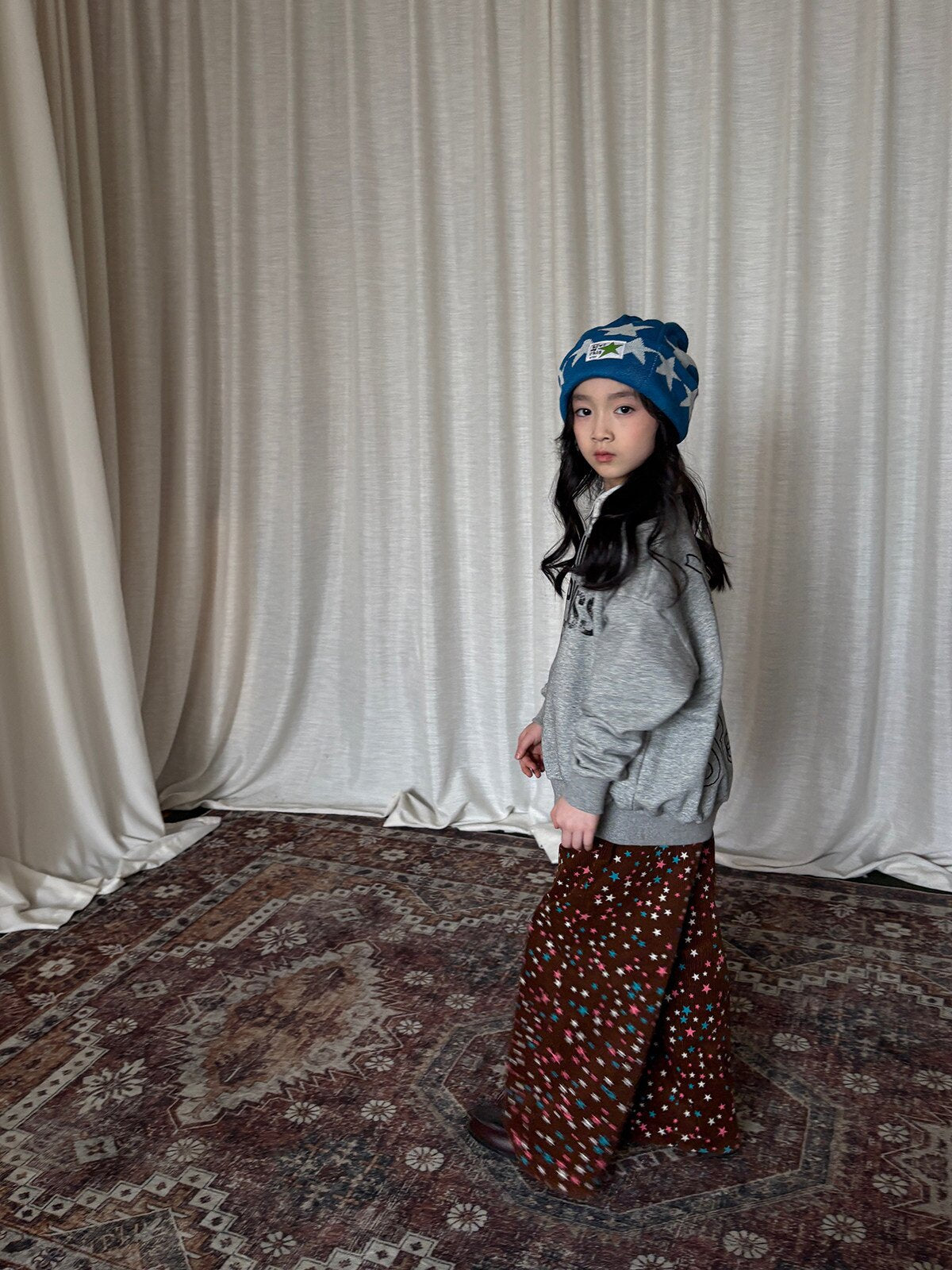 yummy&rocky | Star Print Cotton Corduroy Pants 星柄コーデュロイストレートパンツ【mh0020101】