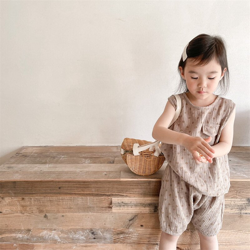 Polka Dot Sleeveless & Shorts Set ドット柄 ノースリーブ セットアップ【mh0012141】