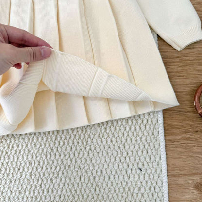 長袖ニットワンピース セーラー襟 プリーツスカート ベビー服【mh0011512】