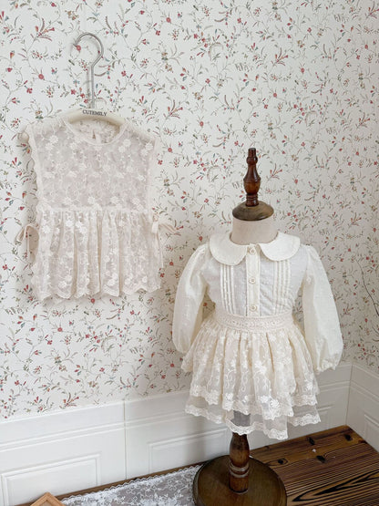 Lace Ruffle Hem Strap Vest レース フリル ヘム ストラップ ベスト【mh0012155】