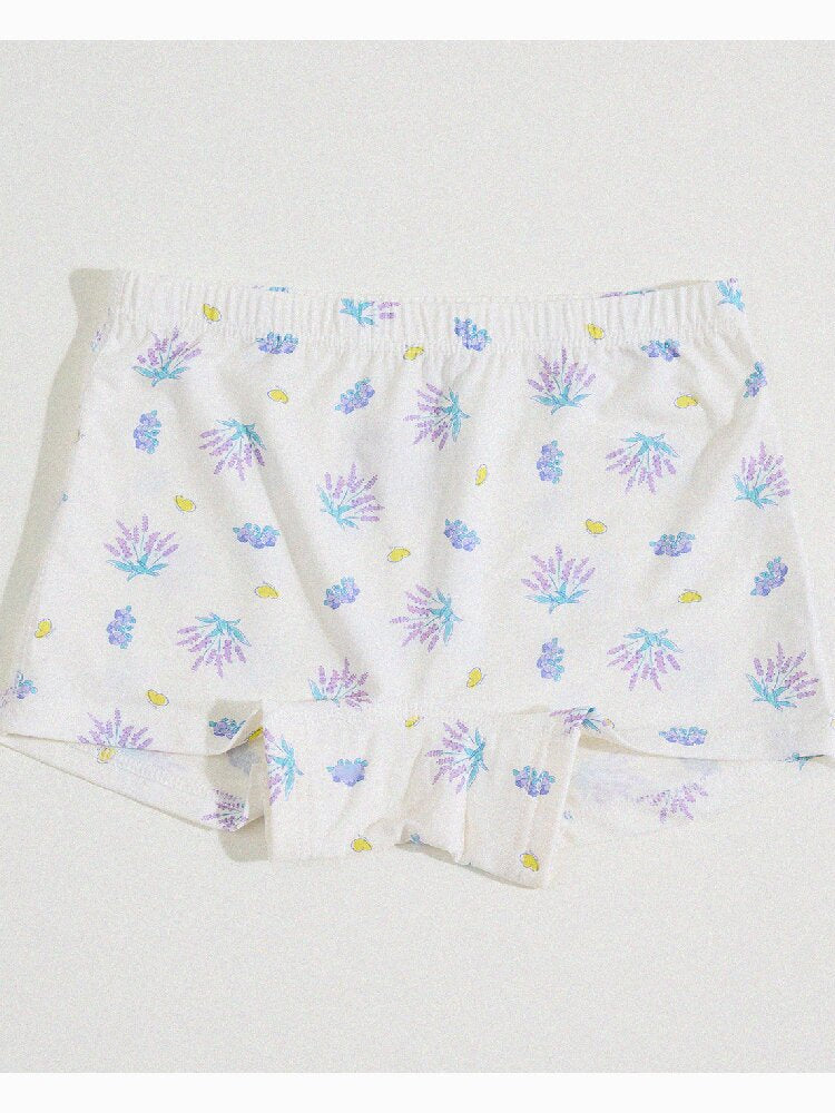 Girls' Cartoon Breathable Boxer Shorts ボタニカルプリント ボクサーパンツ【mh0013205】