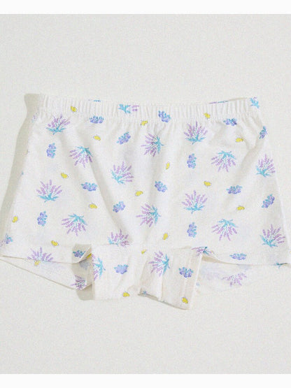 Girls' Cartoon Breathable Boxer Shorts ボタニカルプリント ボクサーパンツ【mh0013205】