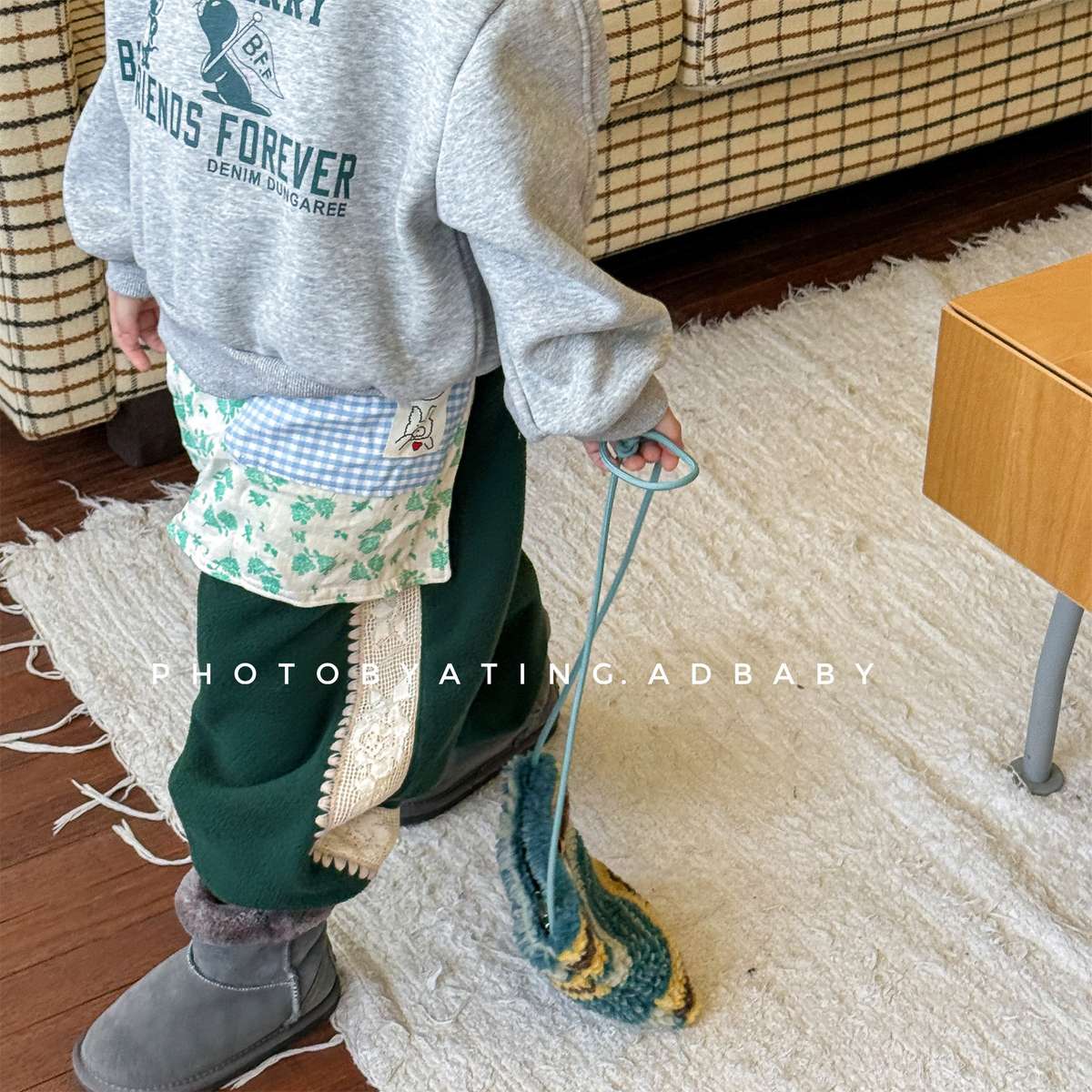 -フリーススウェットパンツ サイドレースデザイン あったか長ズボン【mh0011427】 - mamahalo shop - ロングパンツ・スウェットパンツ -  べビー服 - 子供服 - 男の子 - 女の子