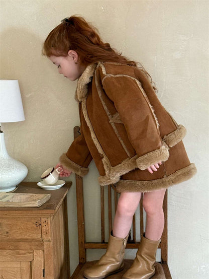 ムートン風ジャケット/ボアミニスカート トグルボタン【mh0011449】