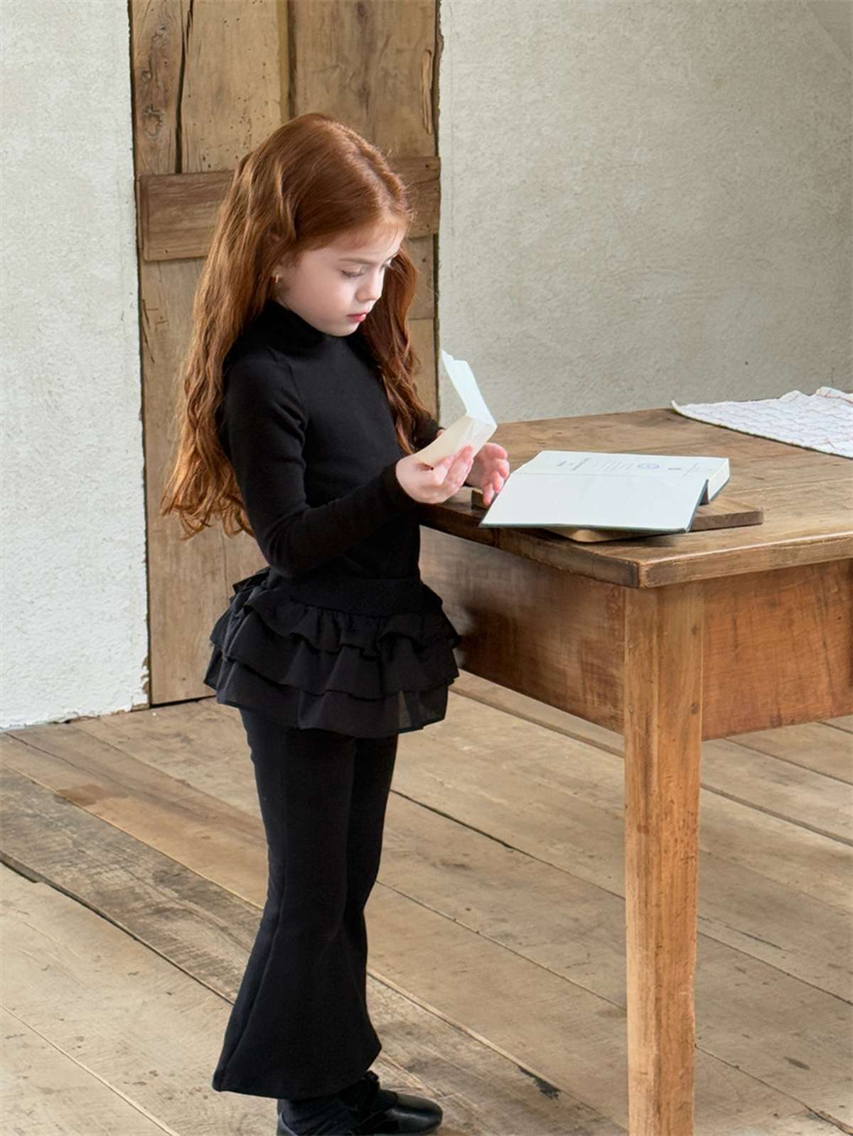 -裏起毛ニットフレアパンツ 防寒あったかベルボトムパンツ【mh0011439】 - mamahalo shop - レギンスパンツ -  べビー服 - 子供服 - 男の子 - 女の子