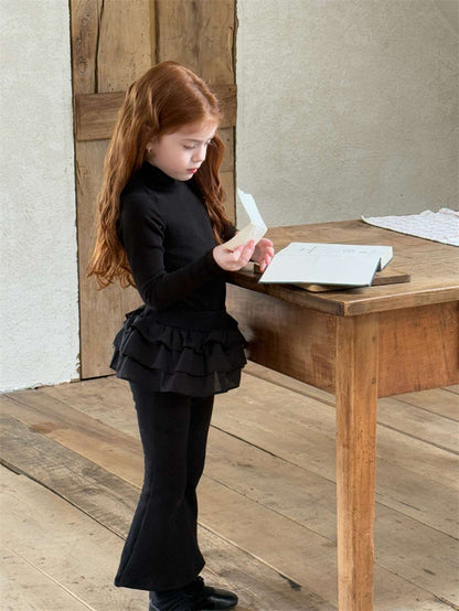 -裏起毛ニットフレアパンツ 防寒あったかベルボトムパンツ【mh0011439】 - mamahalo shop - レギンスパンツ -  べビー服 - 子供服 - 男の子 - 女の子