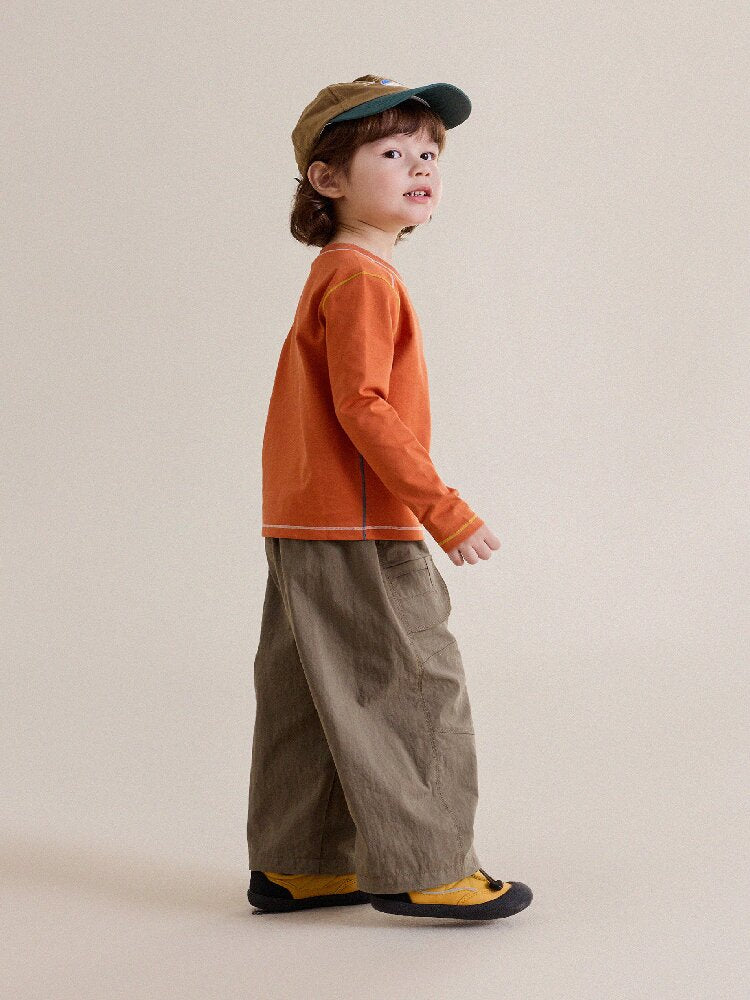 キッズ ジュニア ビッグポケット ワーク ルーズ ロングパンツ【mh0014258】