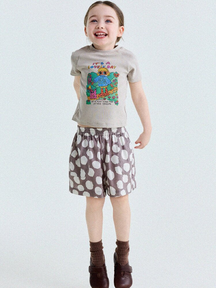 Polka Dot Cotton Linen Breathable Shorts ドット柄 ショートパンツ【mh0013206】