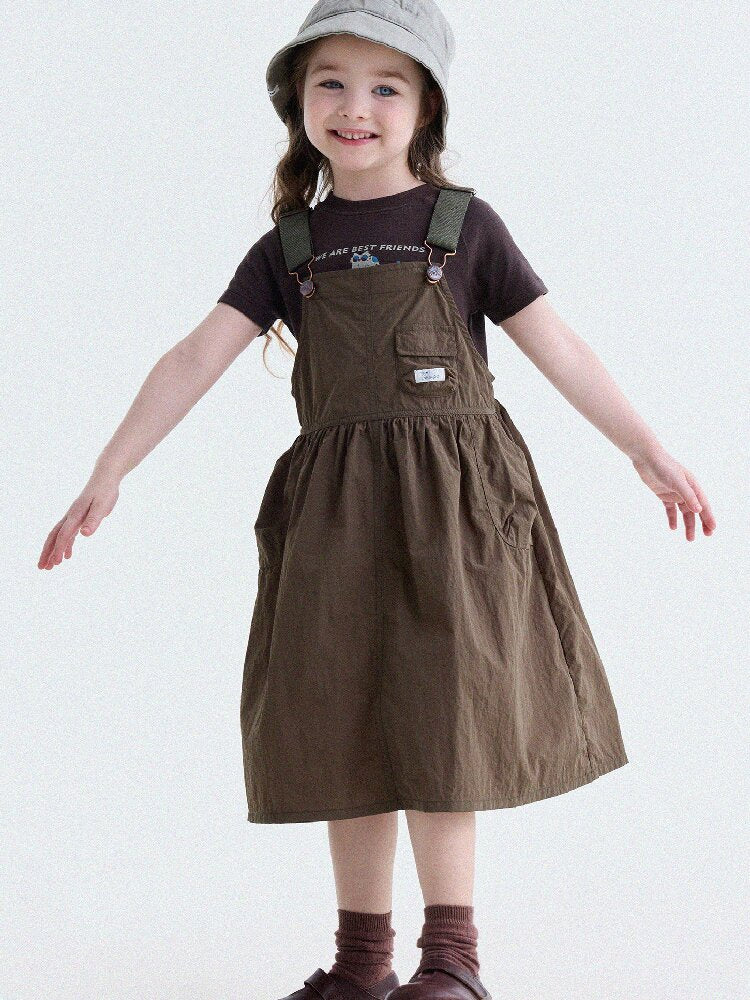 Multi Pocket Layering Bib Skirt ワークテイスト サロペットワンピース【mh0013188】