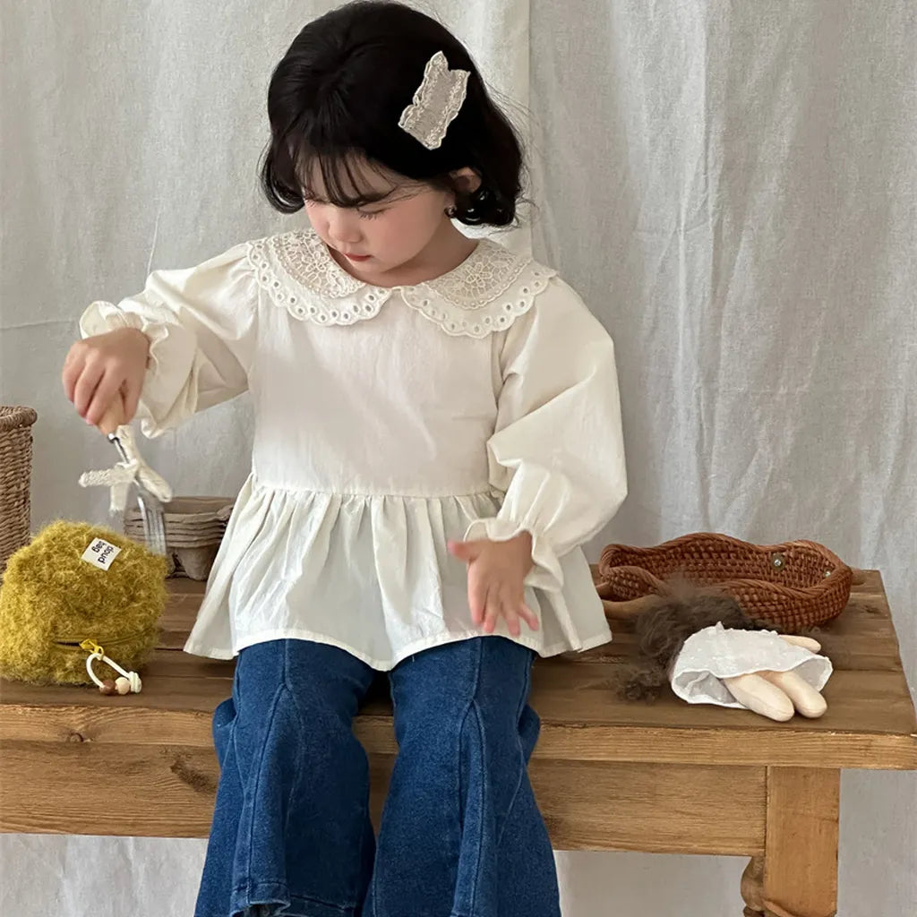 -切替デザインデニムフレアベルボトムパンツ【mh0011256】 - mamahalo shop - デニムパンツ -  べビー服 - 子供服 - 男の子 - 女の子