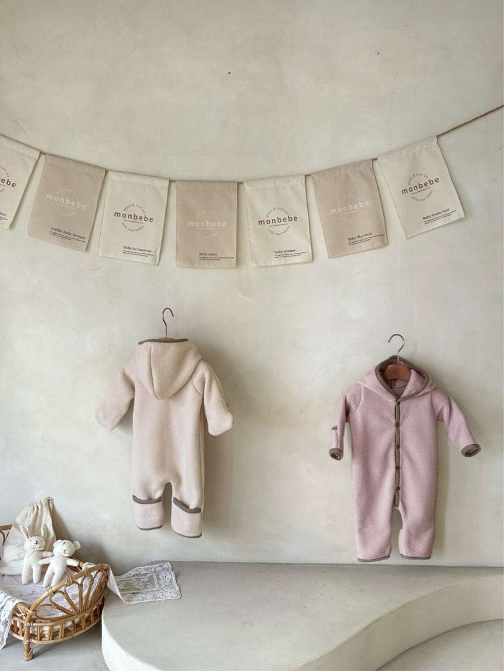 長袖もこもこフーディロンパース | フード付きボア | 防寒アウタージャンプスーツ【mh0011497】