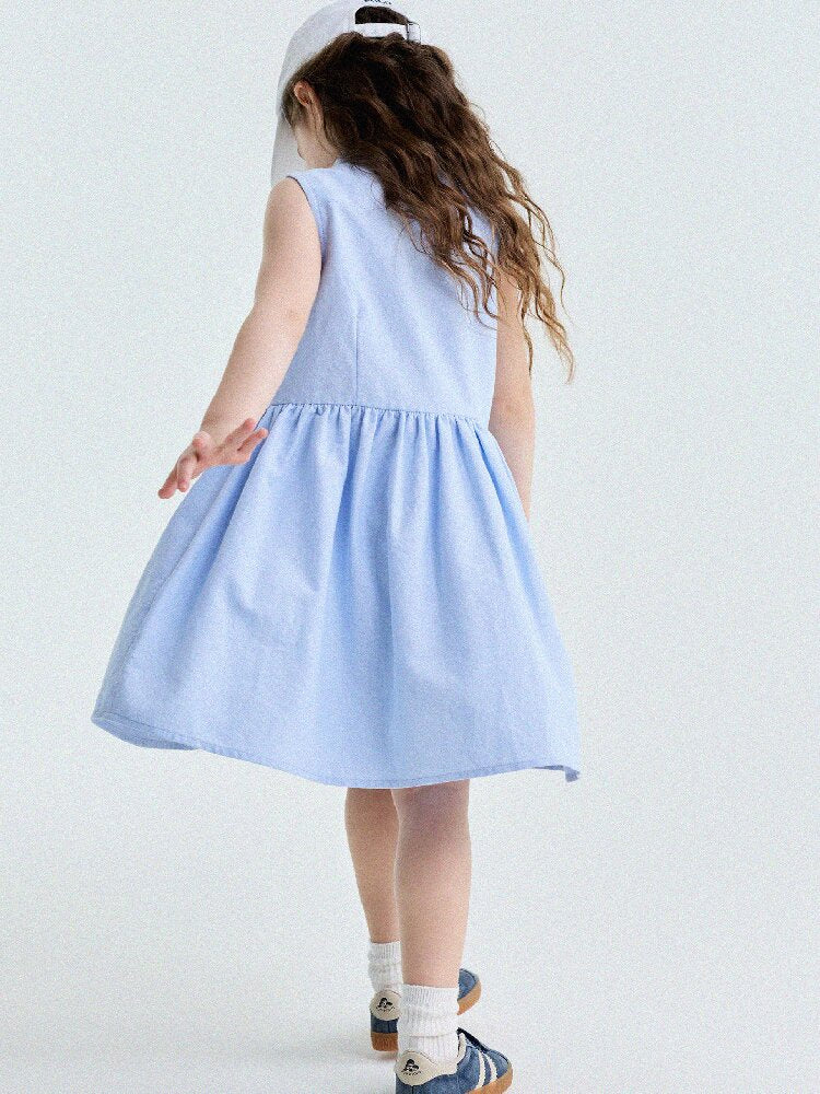Button-Down Shirt Dress ポロカラー ノースリーブワンピース【mh0013180】