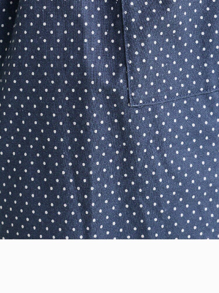 Embroidered Blouse and Polka Dot Pants スカラップ ドット柄 ブラウス ロングパンツ【mh0013194】