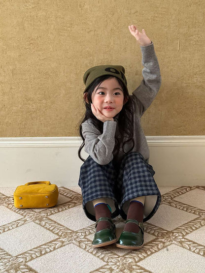 長袖ニットシャツ アルファベット刺繍 ポロシャツ【mh0011460】