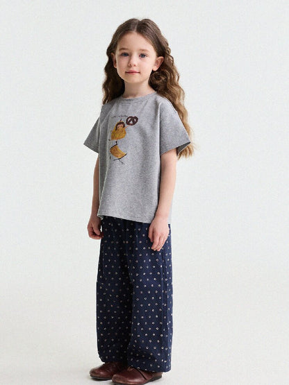 Floral Print Cotton Long Pants ドット柄 ロングパンツ【mh0013169】