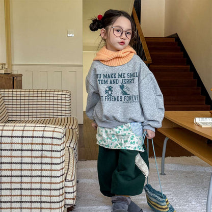 -フリーススウェットパンツ サイドレースデザイン あったか長ズボン【mh0011427】 - mamahalo shop - ロングパンツ・スウェットパンツ -  べビー服 - 子供服 - 男の子 - 女の子