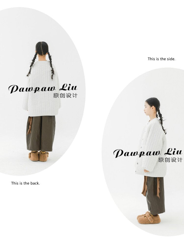 Pawpaw Liu | White Vertical Striped Quilted Jacket ホワイト ストライプ キルトジャケット【mh0020085】