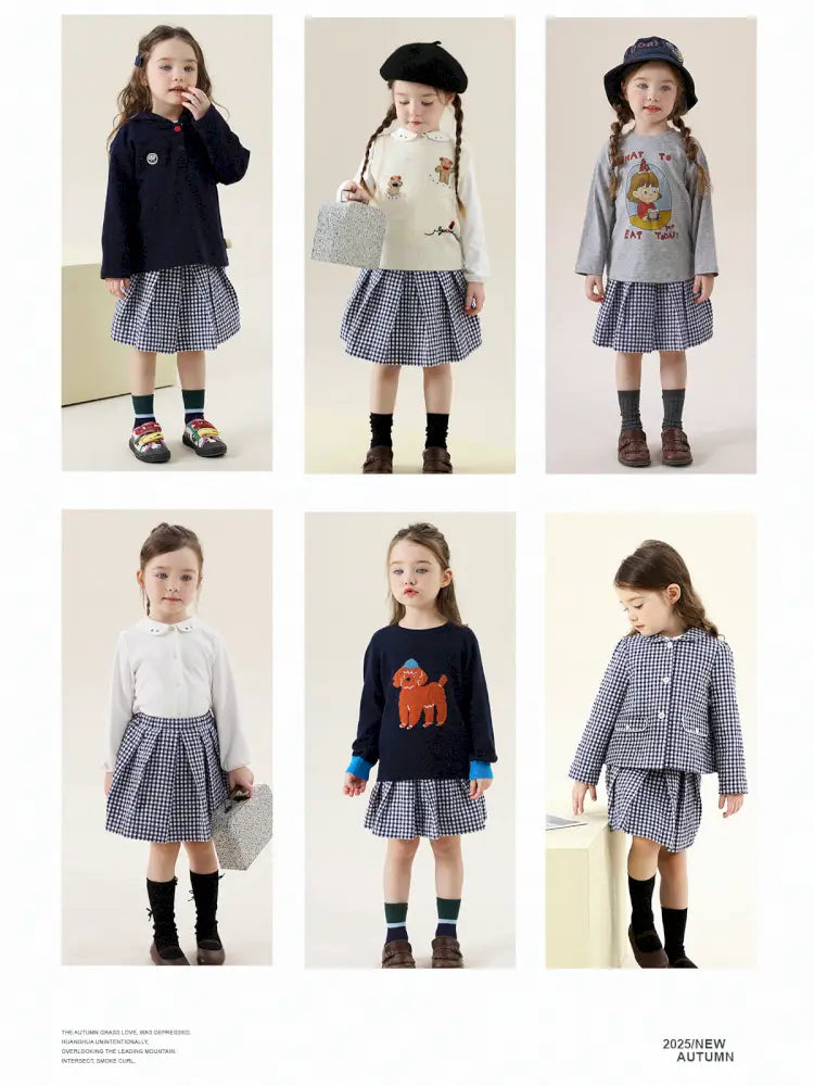 -フレンチスタイルチェックジャケット/ボックスプリーツスカート スーツ【mh0011299】 - mamahalo shop - 長袖セットアップ -  べビー服 - 子供服 - 男の子 - 女の子