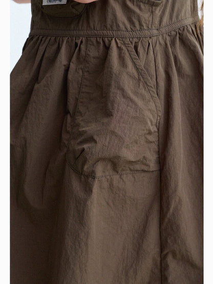 Multi Pocket Layering Bib Skirt ワークテイスト サロペットワンピース【mh0013188】