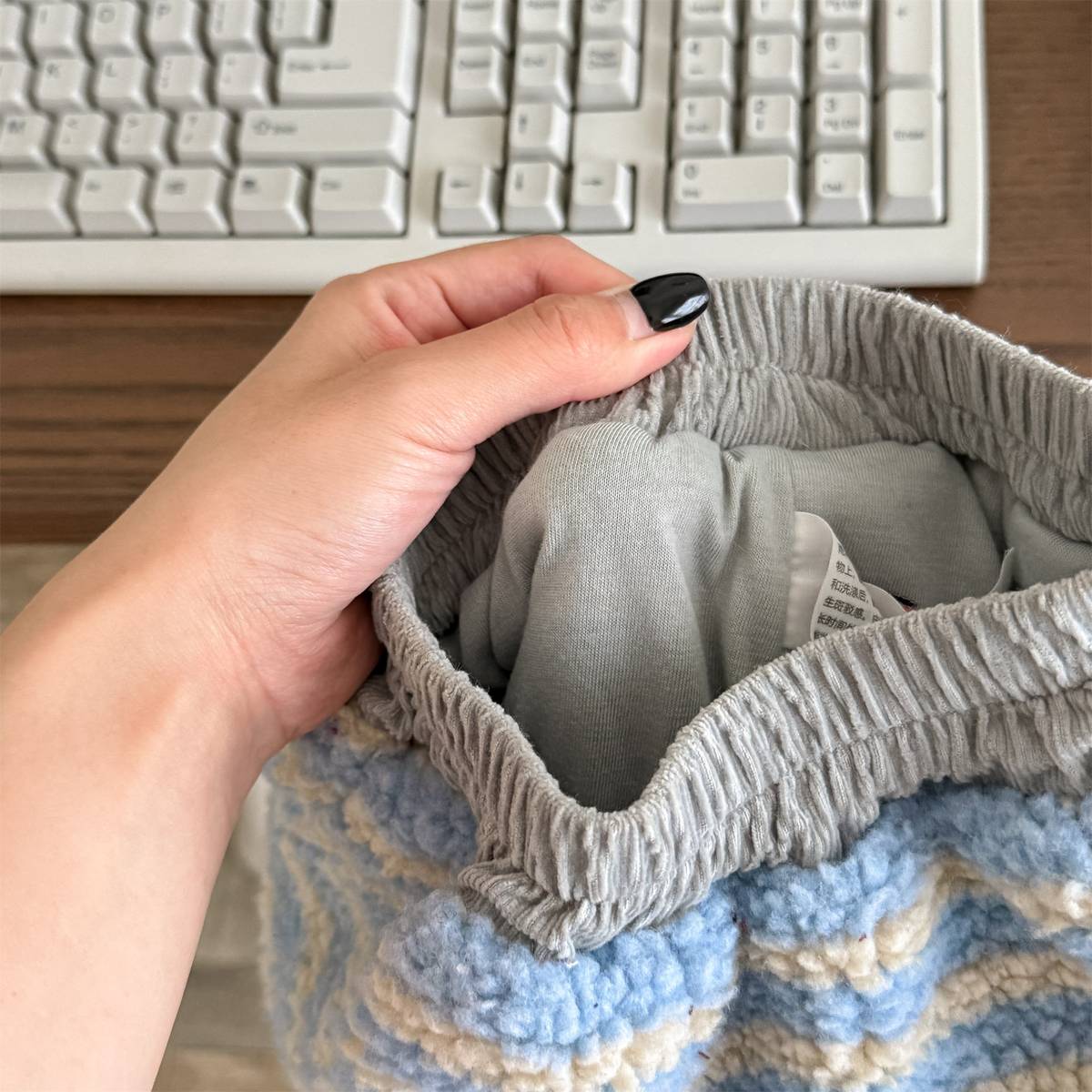 -ロングパンツ シープボア ボーダー柄 もこもこボア 長ズボン【mh0011400】 - mamahalo shop - ロングパンツ・スウェットパンツ -  べビー服 - 子供服 - 男の子 - 女の子